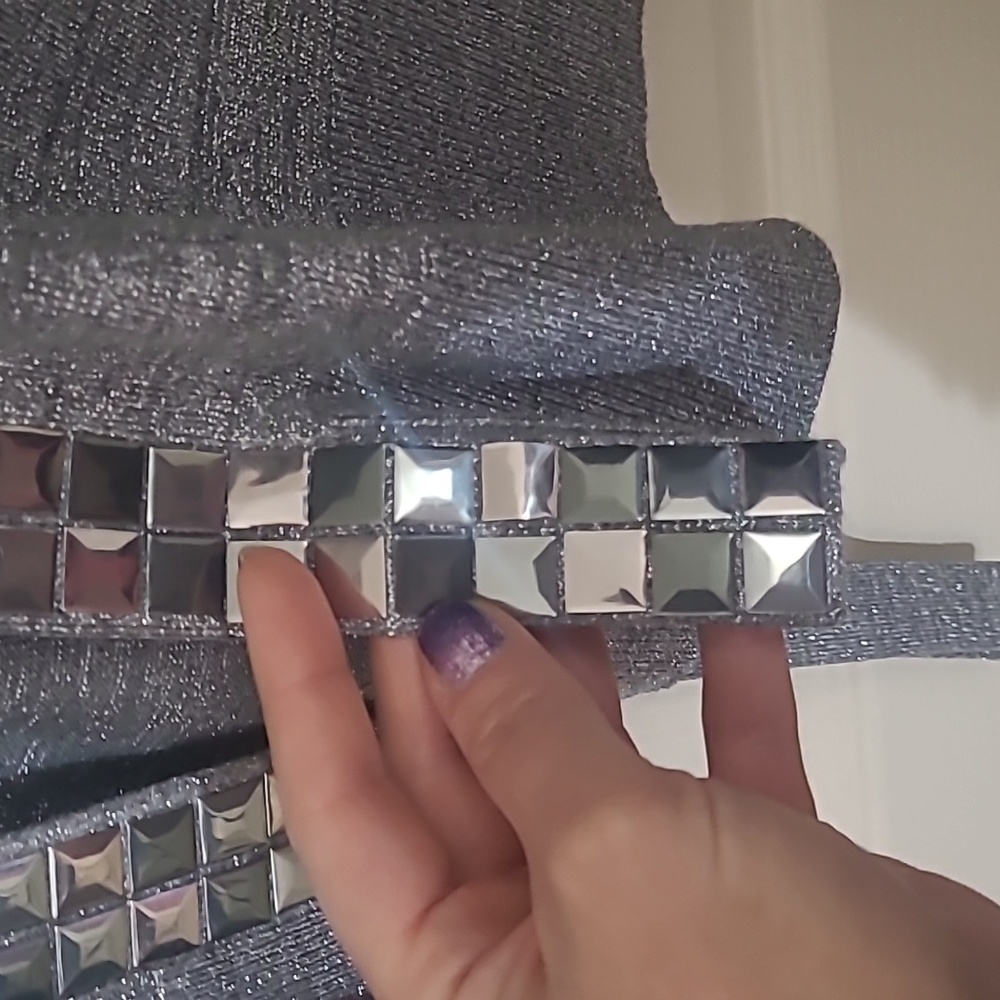 CACHE Shimmering Gray Cardigan with Metallic Accents Size M - Picture 11 of 13
